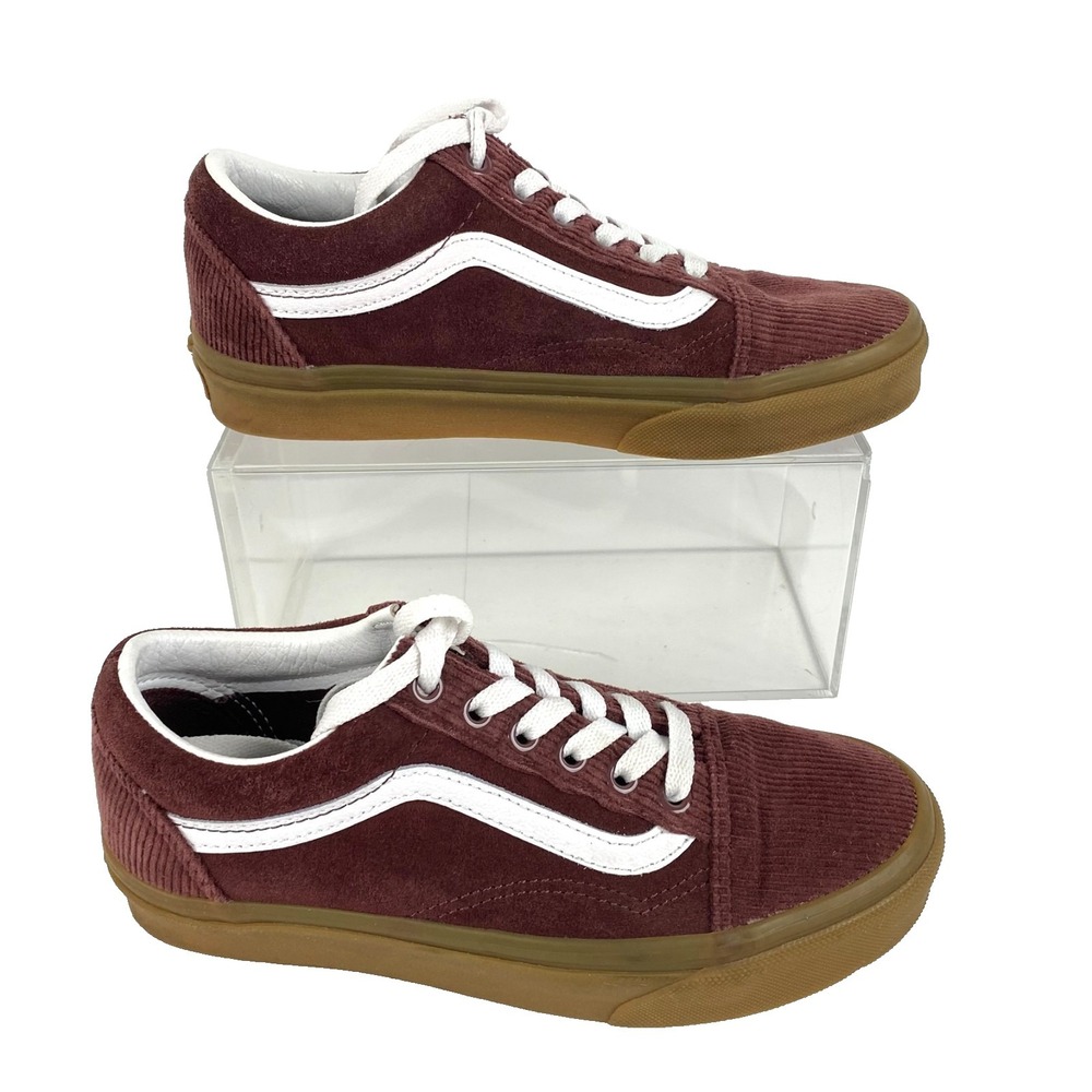 New Vans Corduroy Tennis Shoes Boys Girls 4 Pop Brown Old Skool Board Sneakers